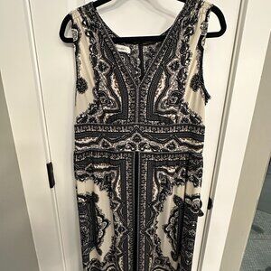 Sleeveless Printed A-Line Midi Dress
